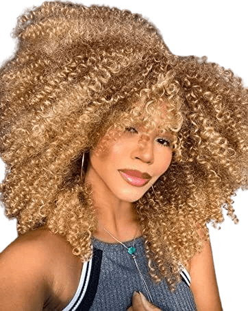 perruque afro blond pour poupée réaliste