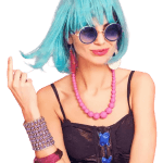 perruque bleu flash turquoise. funny et couleurs pop